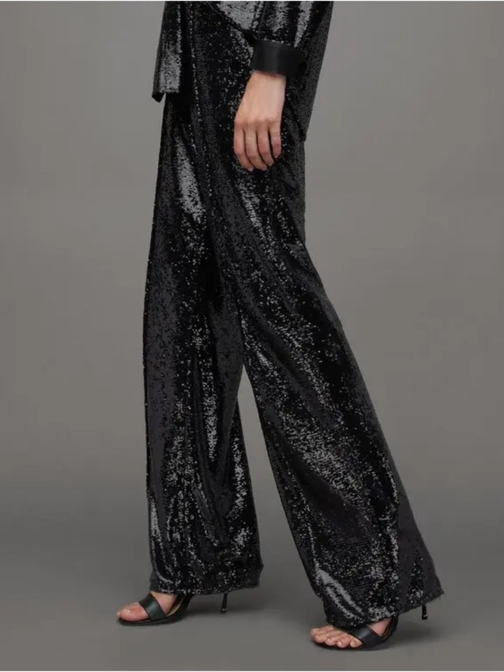 All Saints Charli Sequin Wide-Leg Pants - Black